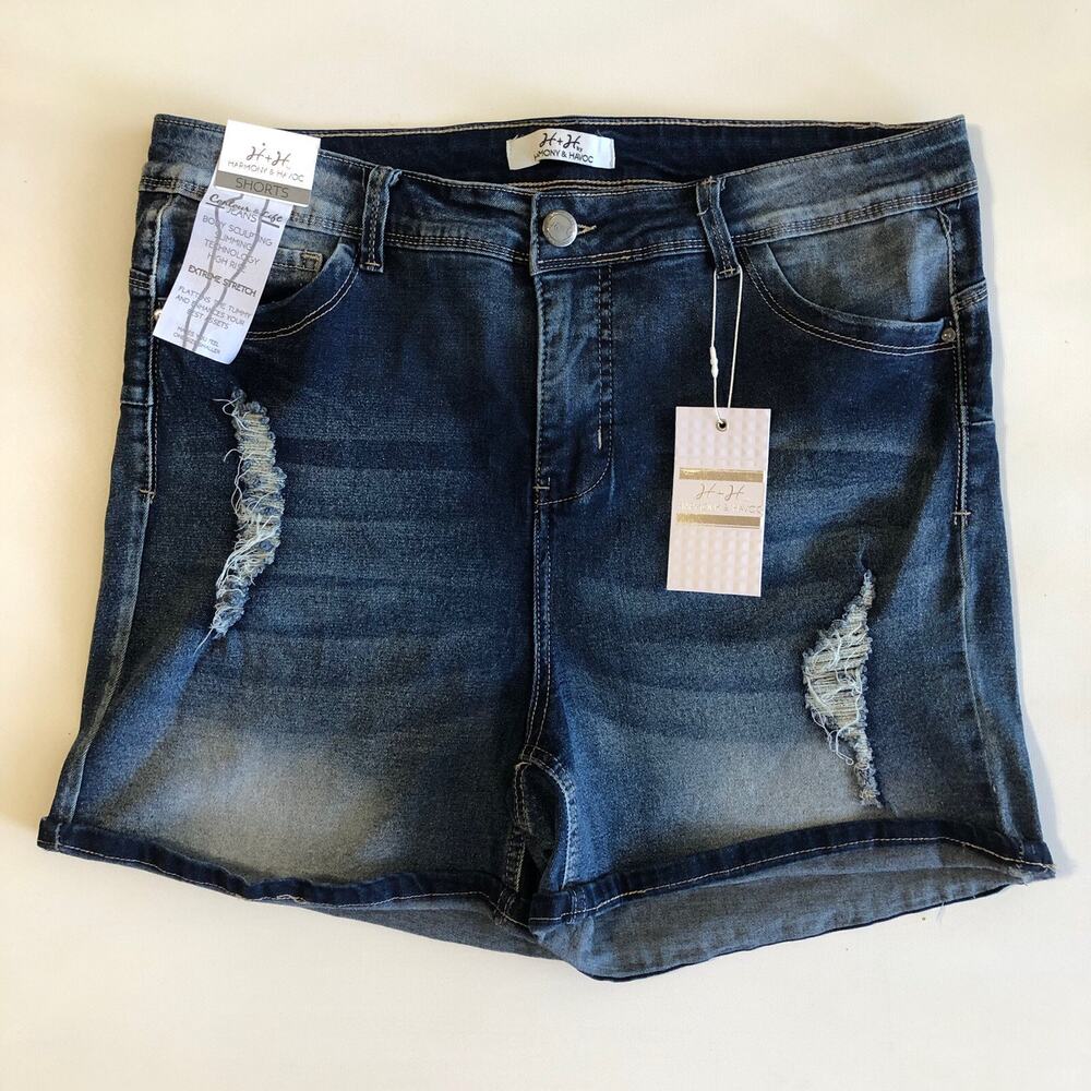 Harmony & Havoc Women’s Sz 16 Stretch Jeans Shorts High Rise Body Sculpting